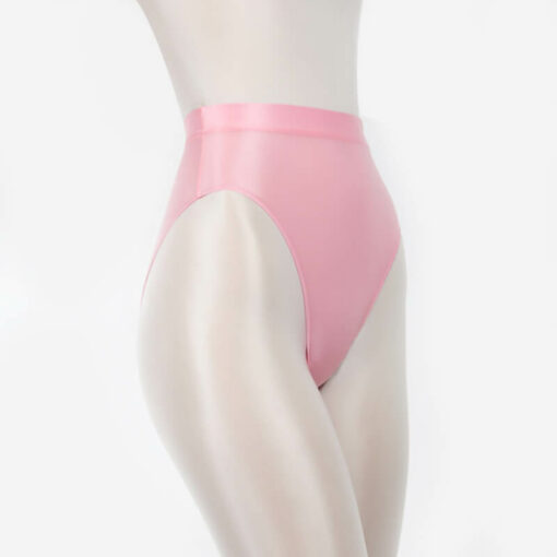 French Cut Silky Shiny Panties For Sissy Men Pink Side