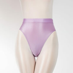 French Cut Silky Shiny Panties For Sissy Men Purple Front