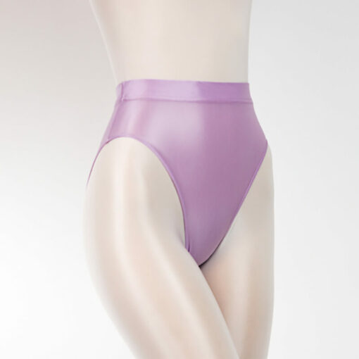 French Cut Silky Shiny Panties For Sissy Men Purple Side