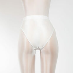 French Cut Silky Shiny Panties For Sissy Men White Back
