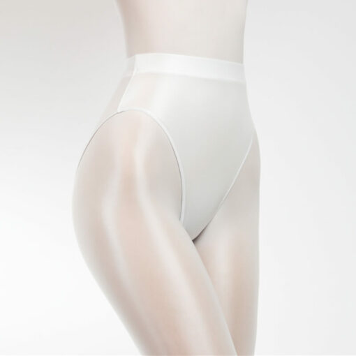 French Cut Silky Shiny Panties For Sissy Men White Front