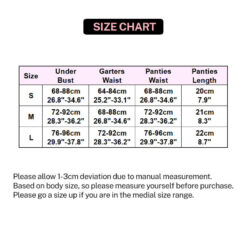 Luxurious Bandage Hollow Out Lingerie Set Size Chart