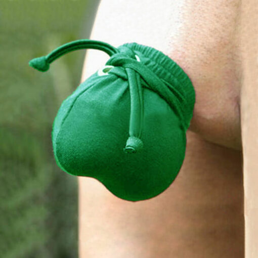 Modesty Cock Warmer Drawstring Penis Pouch Model Green