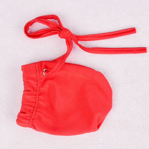 Modesty Cock Warmer Drawstring Penis Pouch Red