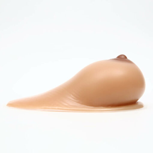 Realistic Self Adhesive Saggy Silicone Breast Forms Brown Side2