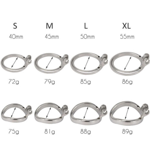 Steel Cock Ring Chastity Cage Base Ring Size