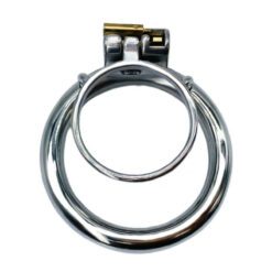 Steel Cock Ring Chastity Cage Flat Cock Ring With Round Ring Top