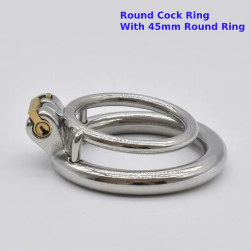 Steel Cock Ring Chastity Cage Round Cock Ring With 45mm Round Ring