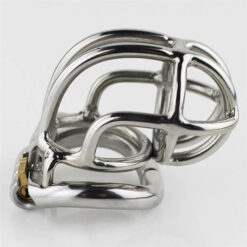 Steel Curved Chastity Device With Hinged Ring Without Spiked Ring
