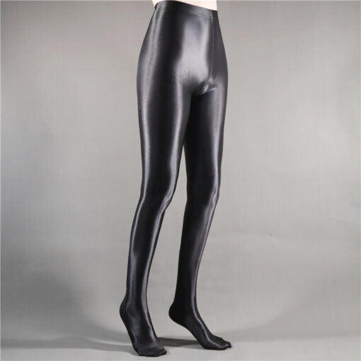Glossy Goddess Tights for Male Sissies Black1