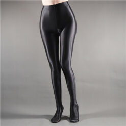 Glossy Goddess Tights for Male Sissies Black2