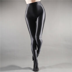 Glossy Goddess Tights for Male Sissies Black3
