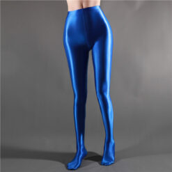 Glossy Goddess Tights for Male Sissies Blue3