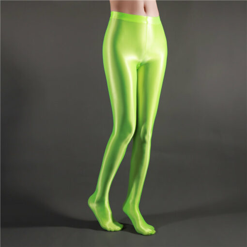 Glossy Goddess Tights for Male Sissies Green1