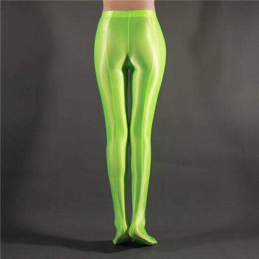 Glossy Goddess Tights for Male Sissies Green2