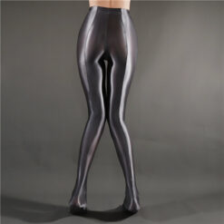 Glossy Goddess Tights for Male Sissies Grey3