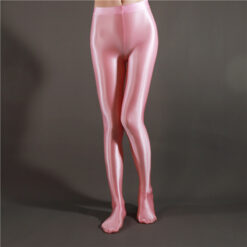 Glossy Goddess Tights for Male Sissies Pink1