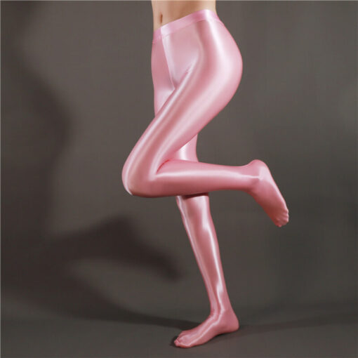 Glossy Goddess Tights for Male Sissies Pink2