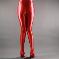 Glossy Goddess Tights for Male Sissies Red3