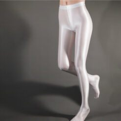 Glossy Goddess Tights for Male Sissies White1
