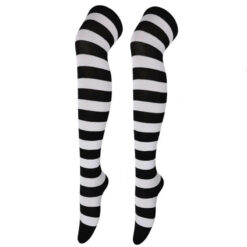 Kawaii Lolita Stripe Stockings Thick Black Stripes