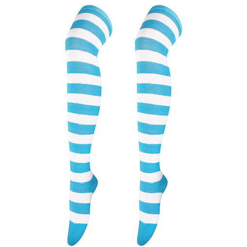 Kawaii Lolita Stripe Stockings Thick Blue Stripes