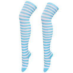 Kawaii Lolita Stripe Stockings Thin Blue Stripes