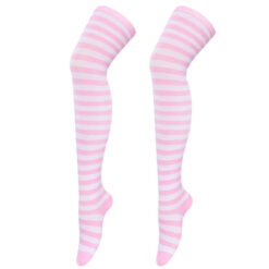 Kawaii Lolita Stripe Stockings Thin Pink Stripes