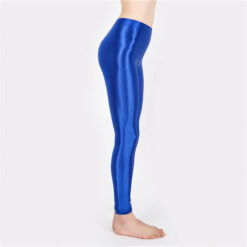 Seductive Nylon Glossy Sissy Leggings Blue2