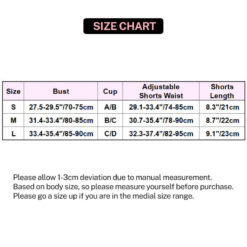 Femboy Bikini Lace Up Bra And Tucking Gaff Shorts Set Size Chart