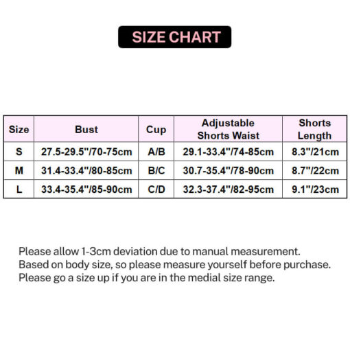 Femboy Bikini Lace Up Bra And Tucking Gaff Shorts Set Size Chart