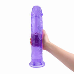 Adam And Eve Crystal Clear Jelly Dildos Purple3