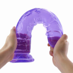 Adam And Eve Crystal Clear Jelly Dildos Purple5
