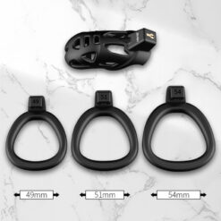 BBC Black Chastity Cage Ring Size