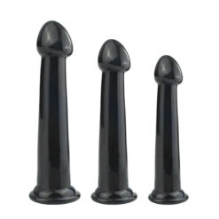 Clear Dildo Butt Plugs With Suction Cup Black1
