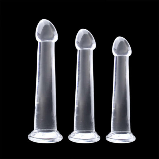 Clear Dildo Butt Plugs With Suction Cup Clear1