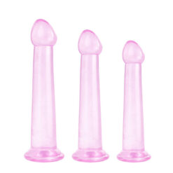Clear Dildo Butt Plugs With Suction Cup Pink1