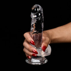 Clear Jelly Dildo With Balls Clear2