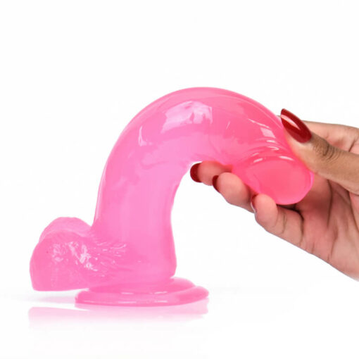 Clear Jelly Dildo With Balls Pink3
