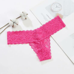 Plus Size Femboy Lace Thong Pink