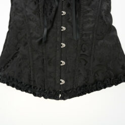 Plus Size Gothic Overbust Floral Patterned Corsets Black Details2