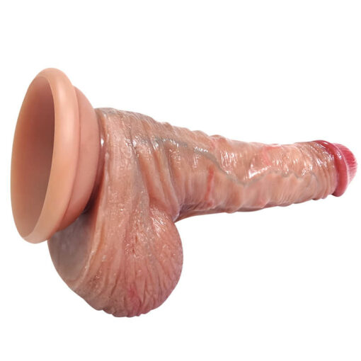 Realistic Silicone Dildo With Foreskin7