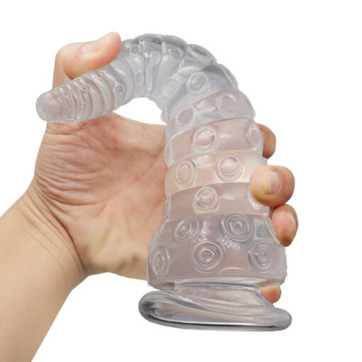 Clear Tentacle Dildo In Hand
