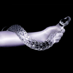 Crystal Clear Long Snake Dildo On Arm