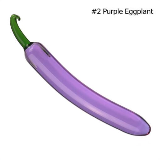 Cute Glass Vegetable Dildos Butt Plug Purple eggplant dildo