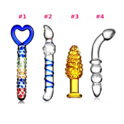 Glass Beaded And Ribbed Dildos1