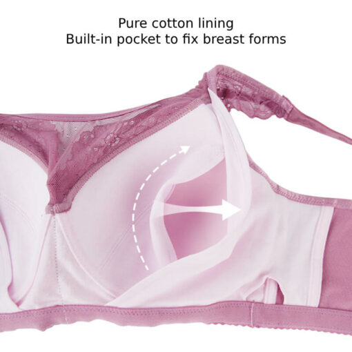 Lace Sexy Wireless Pocket Bra For Breast Forms Built In Pocket