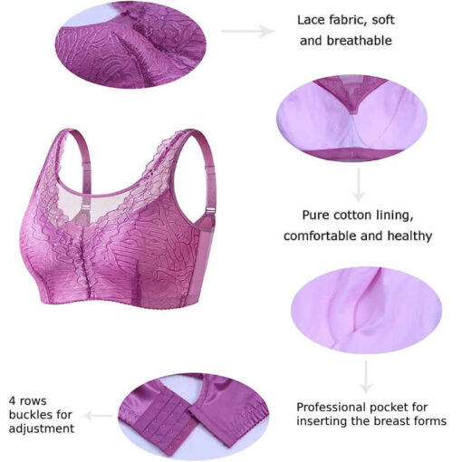 Lace Sexy Wireless Pocket Bra For Breast Forms Detail