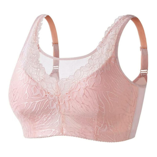 Lace Sexy Wireless Pocket Bra For Breast Forms Pink