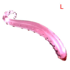 Pink Curved Glass Tentacle Dildos L